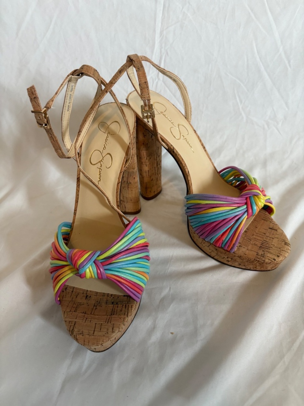 Jessica Simpson Immie Platform Heel multi color strap - Picture 2 of 4